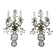 Pair French Maison Bagues Crystal Bronze Sconces, 1960s