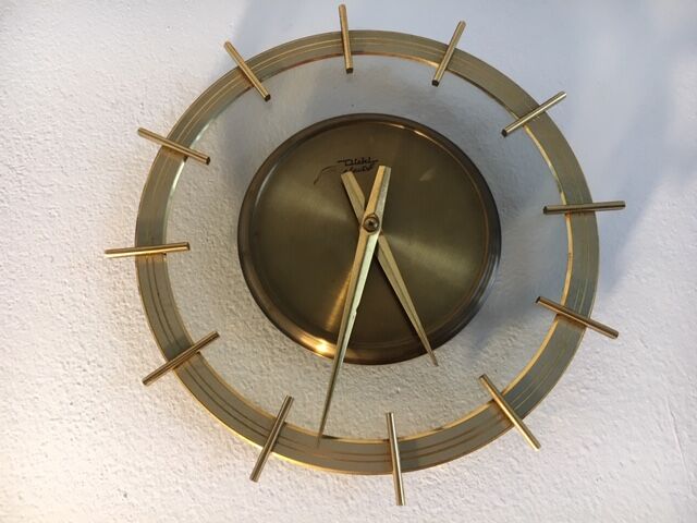 Vintage brass Diehl clock Germany 1960