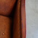 Fauteuil Art Déco en peau de mouton, unique, majestueux et confortable
