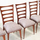 Set of six dining chairs Gaston Poisson style