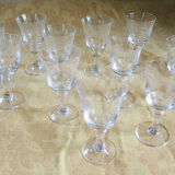 11 old digestive glasses in cut glass