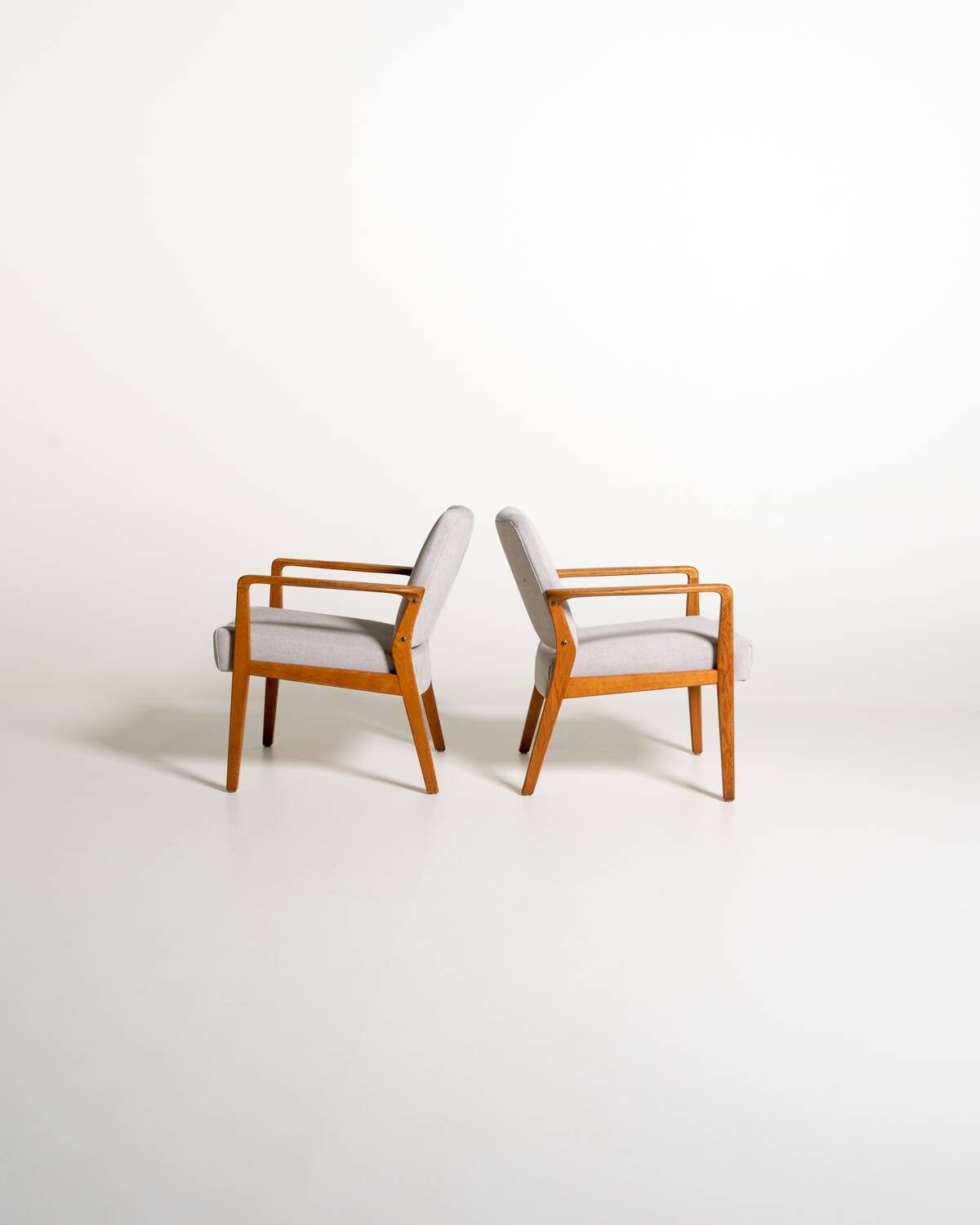 Paire de fauteuils en chêne scandinave, années 1960