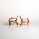 Paire de fauteuils en chêne scandinave, années 1960