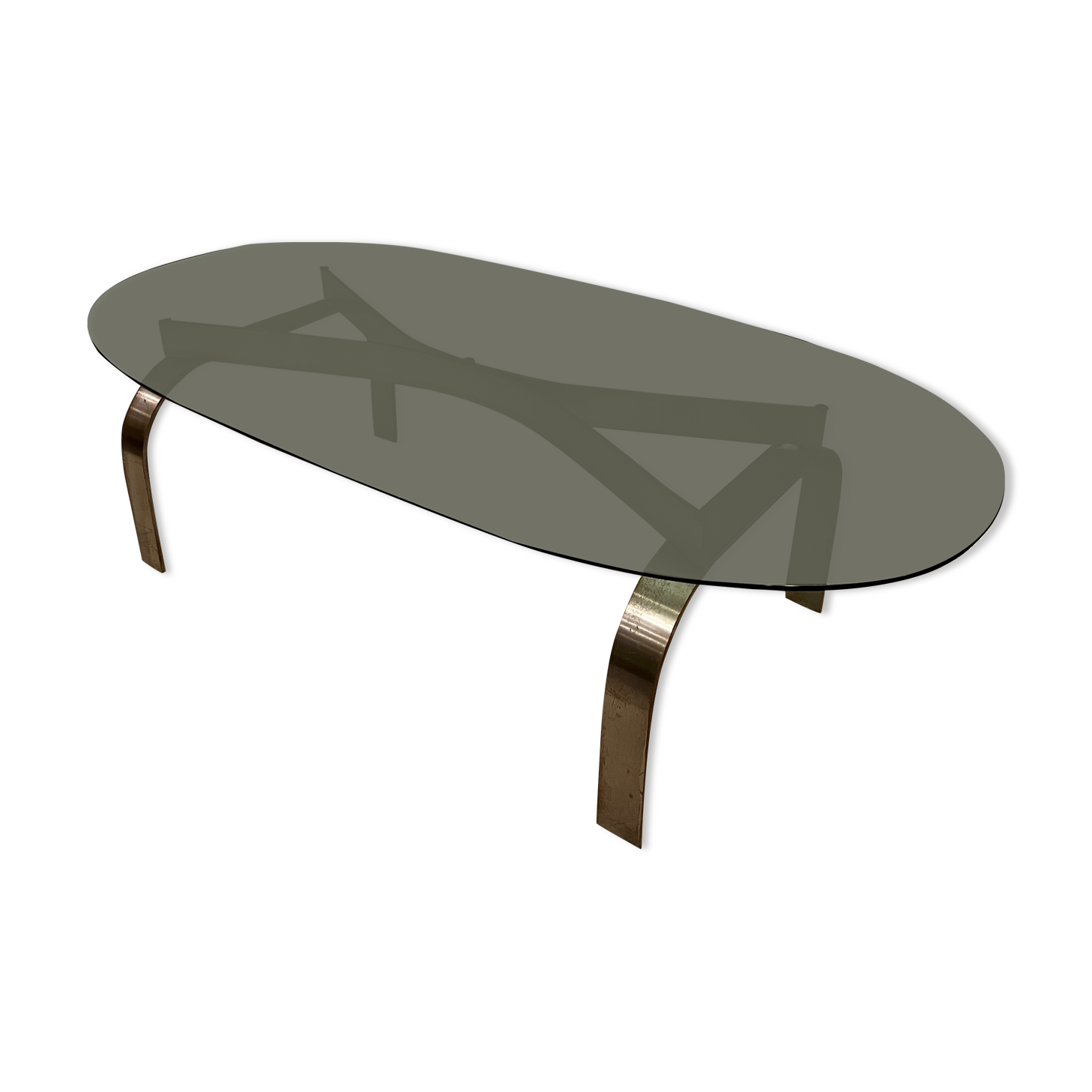 Chromed coffee table and smoked glass