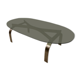 Chromed coffee table and smoked glass