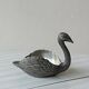 Swan catchall – Small swan-shaped dish in silver-plated metal