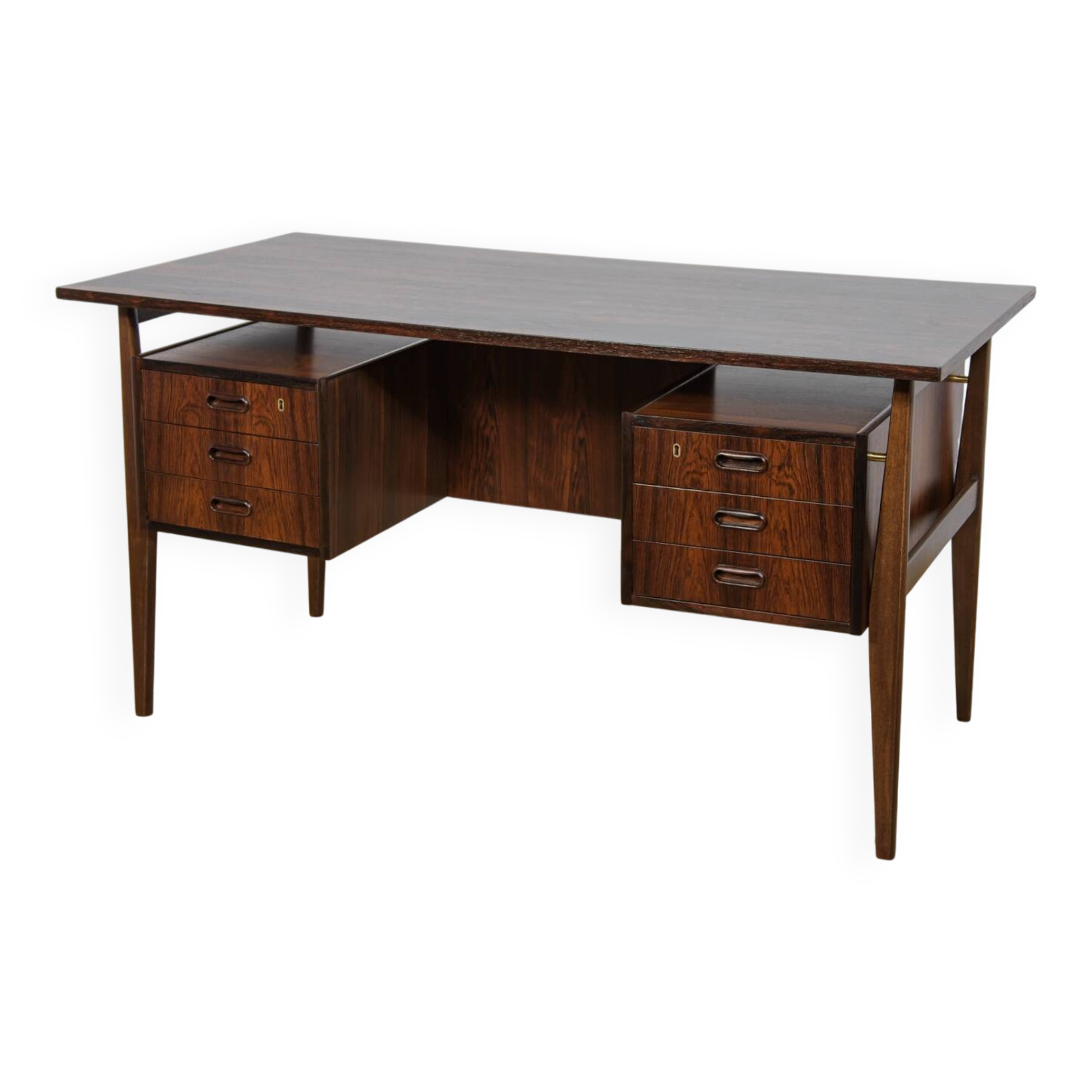 Mid-Century Rosewood Desk by Gunnar Nielsen Tibergaard for Tibergaard, Denmark, 1960s