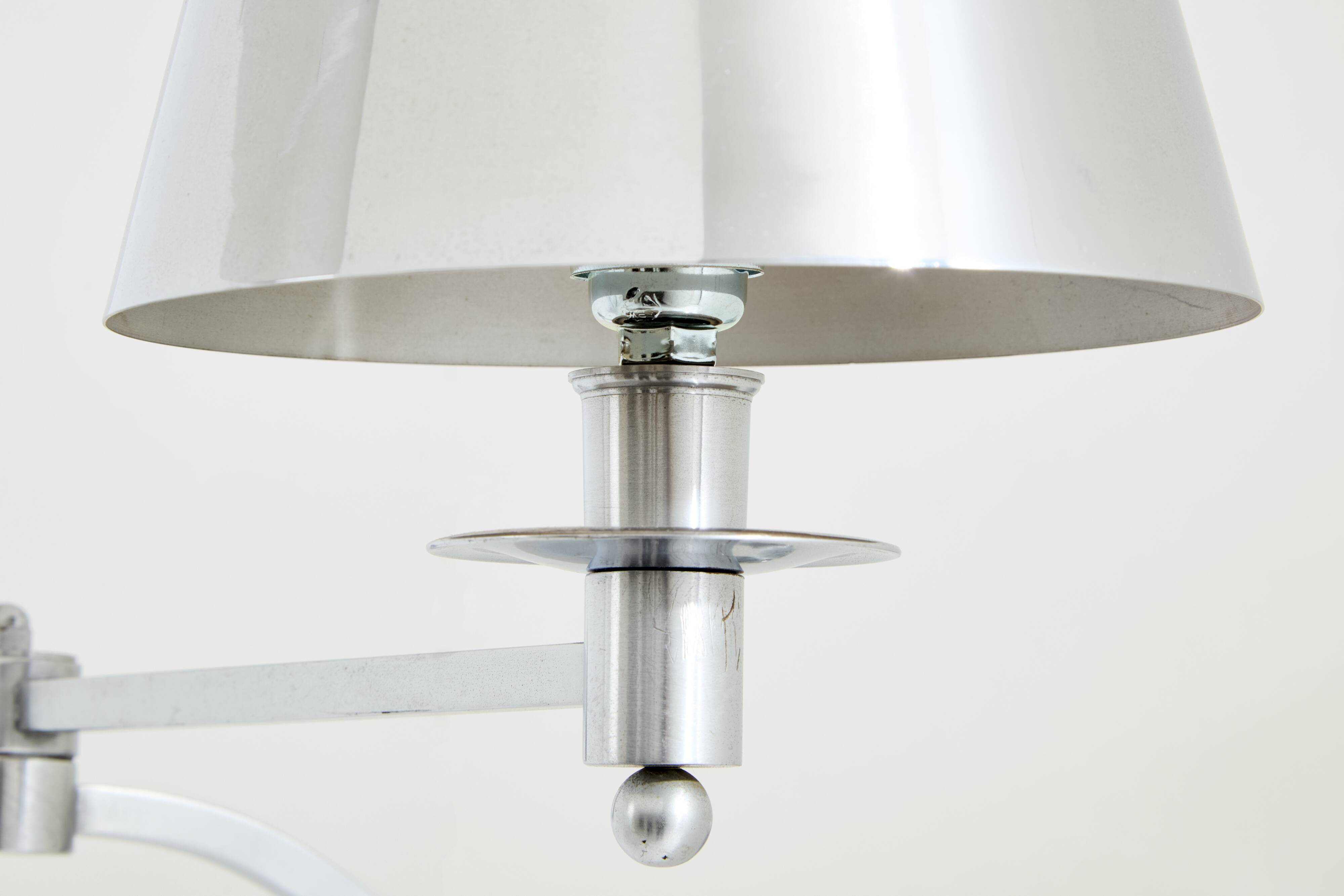 Maison Charles adjustable wall light, brushed steel, circa 1960