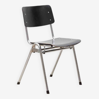 Eromes chair stackable black and chrome