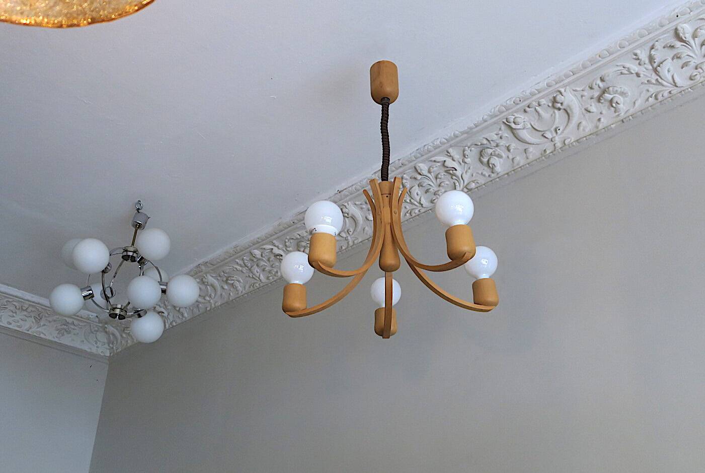 Chandelier à hauteur variable Domus avec 5 bras, Danemark années 1970