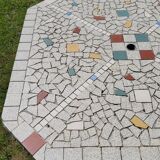 Cement and mosaic garden table from the 1960s