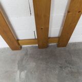 Wall-mounted coat rack, mountain style, pine, honey colour, 1970.