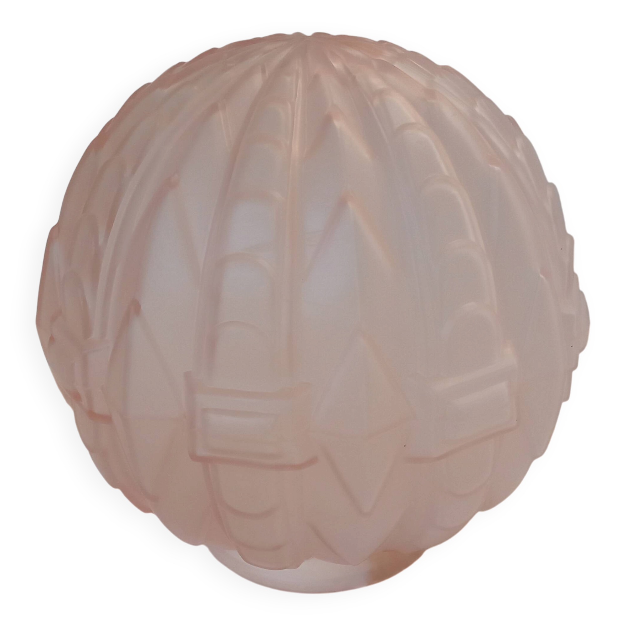Old pale pink pressed glass globe