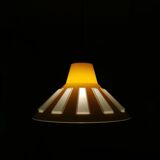 Lampe pendentif jaune en plastique années 80