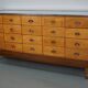 Vintage British maple & oak haberdashery cabinet or shop counter, 1930s
