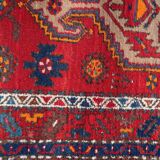 Handmade vintage Persian Hamadan rug 3.2' x 6.2' (100cm x 191cm) 1970s