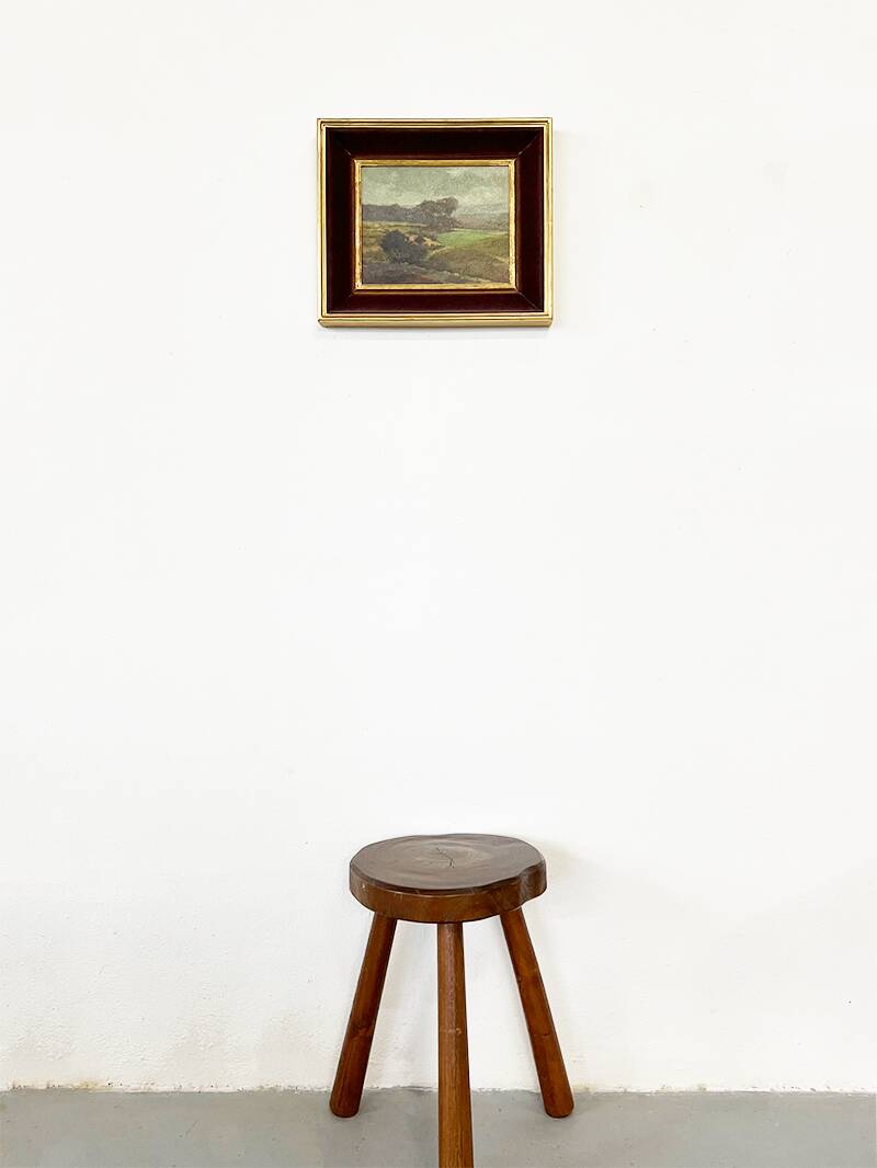 Painting “Countryside Landscape”, oil on hardboard, signed.