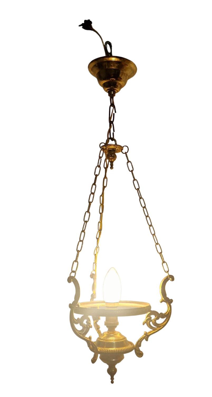 Neo-Louis XV style chandelier - Brass and blown glass