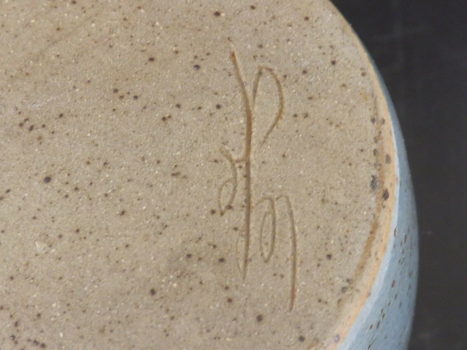 Muddled Sandstone Vase, Puisaye,Beautiful Signature of Incurvé Artist