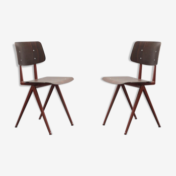 Paire de chaises S16 de Galvanitas - ébène/cuivre perlé - Réédition