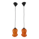 Pair of orange Opaline pendant lights, 1970s