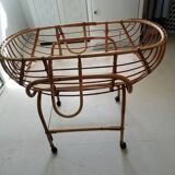 Vintage rattan cradle