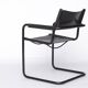 Mid-Century Bauhaus Cantilever Chair – Black Leather, Attributed to M Stamm