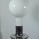 Lampadaire vintage style spatial, ampoule Temde, verre opale chromé.