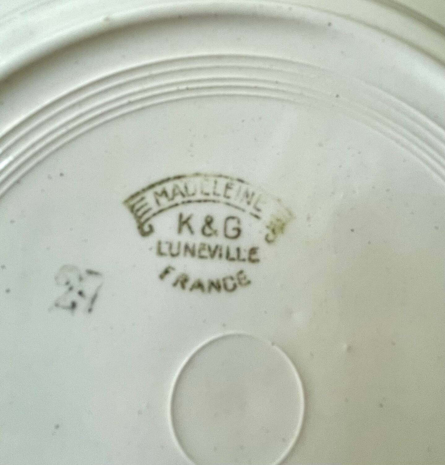 6 vintage Luneville ceramic plates