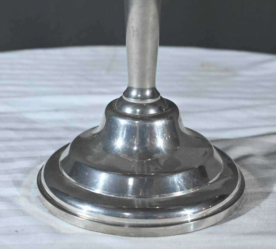 Pair of “Le Lingot” Candelabra in Pewter – Mid 20th Century