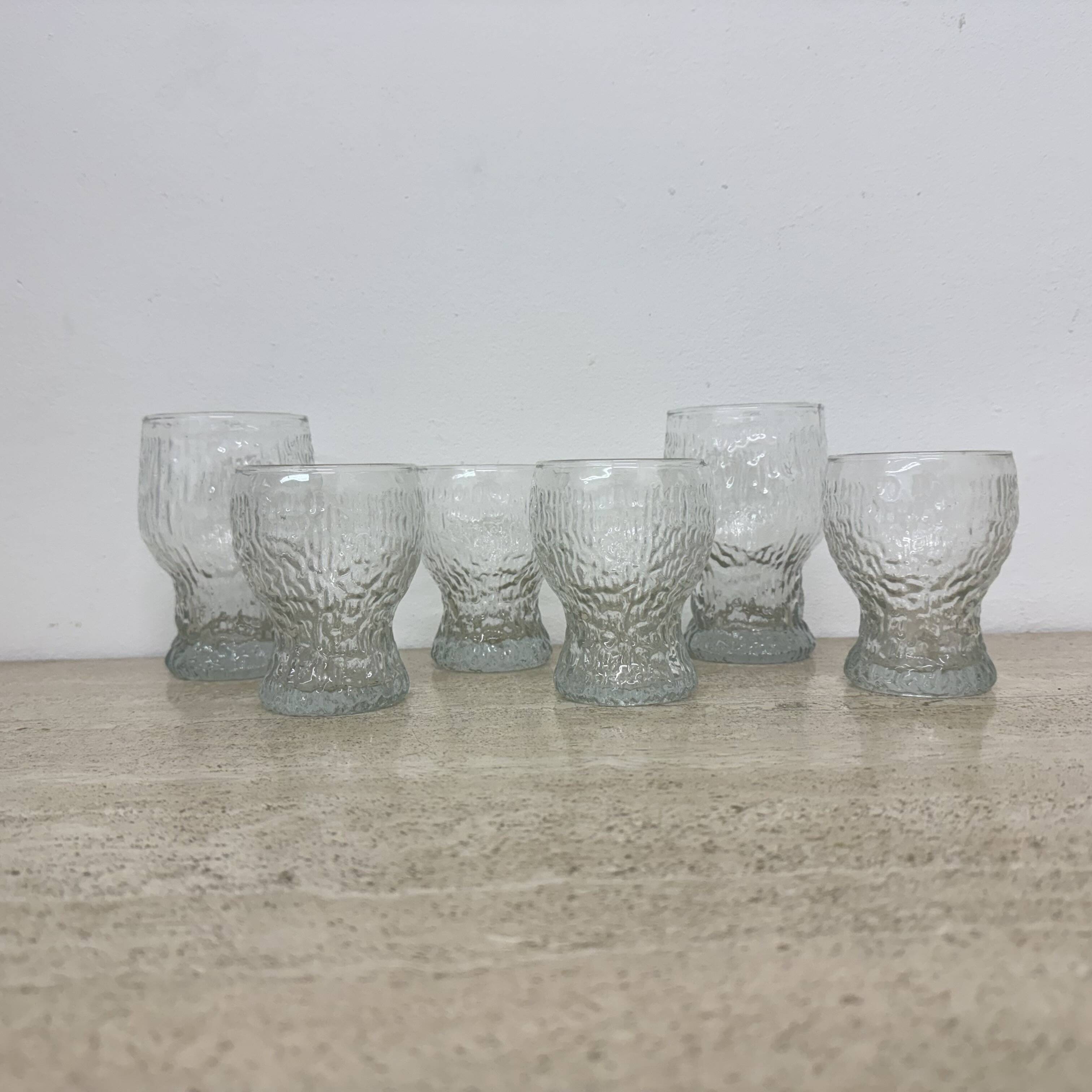 Set of 6 vintage drink glasses Ravenhead Siesta by Hardie Williamson , 1970