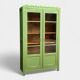 Armoire parisienne vitrée art déco 1930 kaki