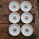 6 Montereau earthenware dessert plates - Floral decoration, circa 1950