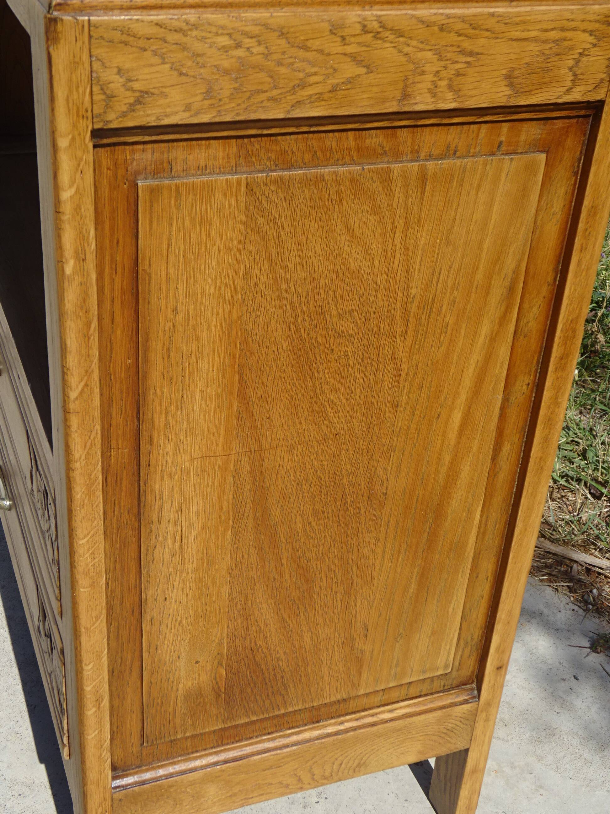 Art Deco bedside table in oak, restored