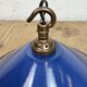 Industrial Blue Enamel Factory Pendant Lamp, 1950s