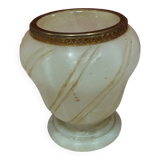 Vintage: small ball vase in natural stone and brass