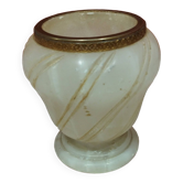 Vintage: small ball vase in natural stone and brass