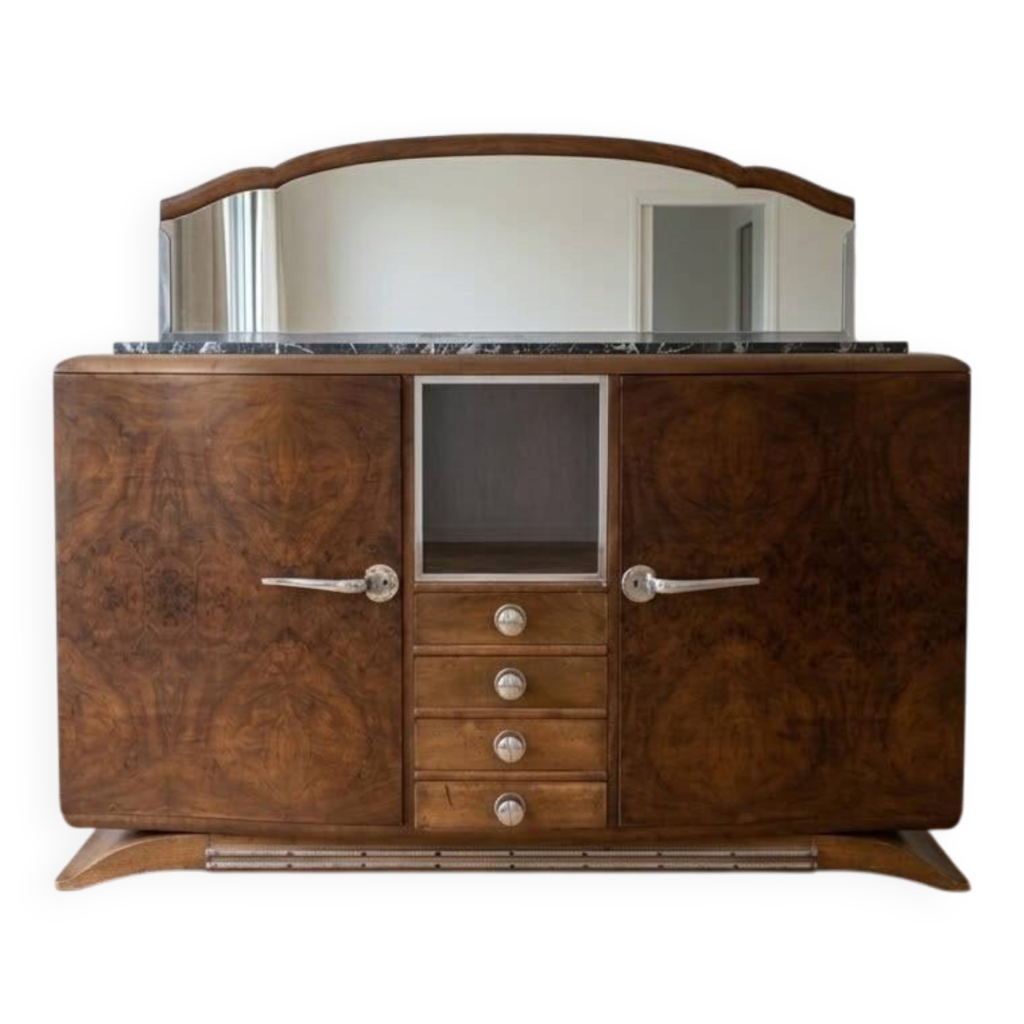 Buffet Art Déco bois et marbre