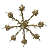 Bronze chandelier with crystal tassels