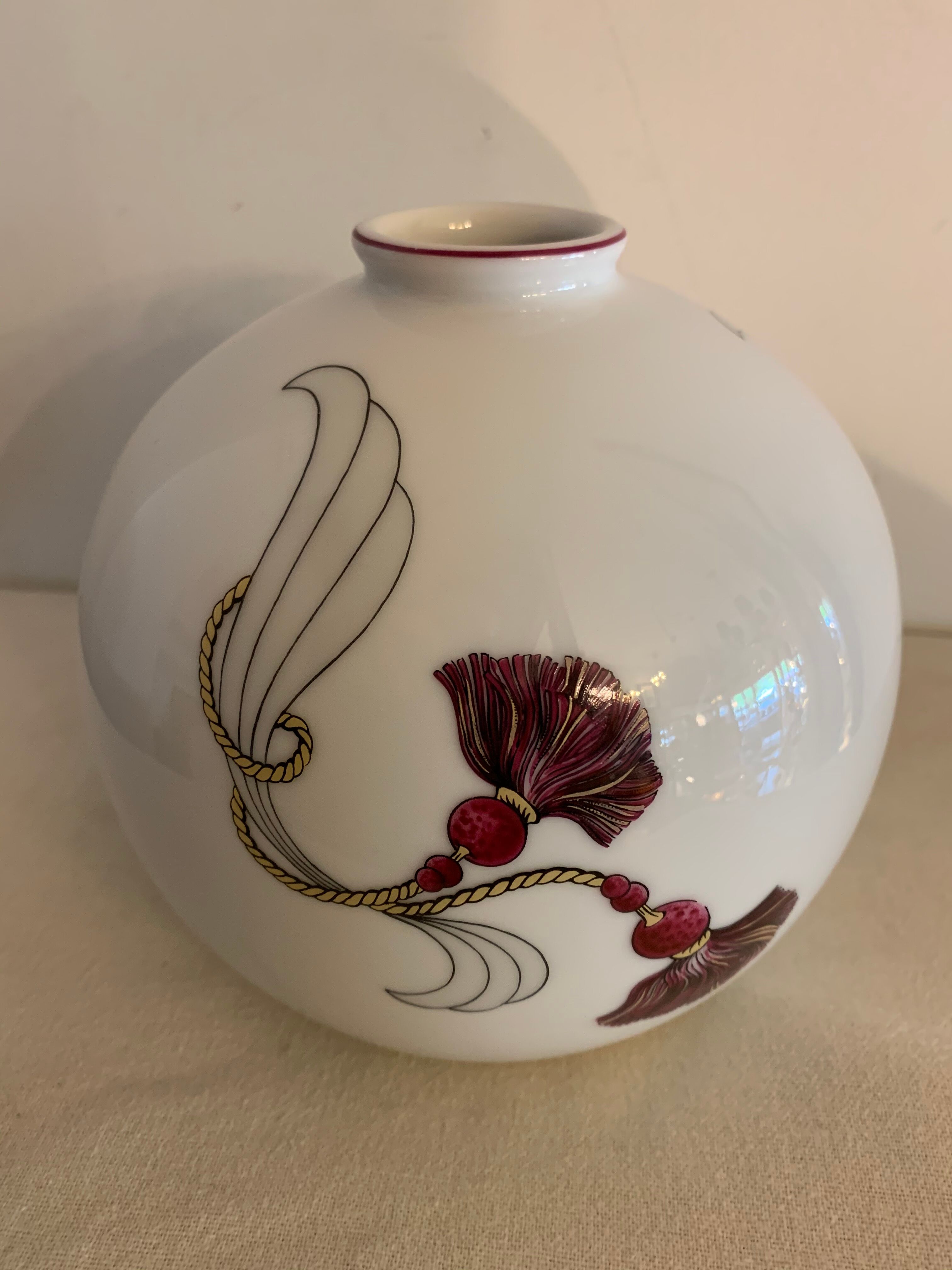 Tharaud Limoges porcelain ball vase