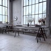 XXL trestle farm table 4m and its benches