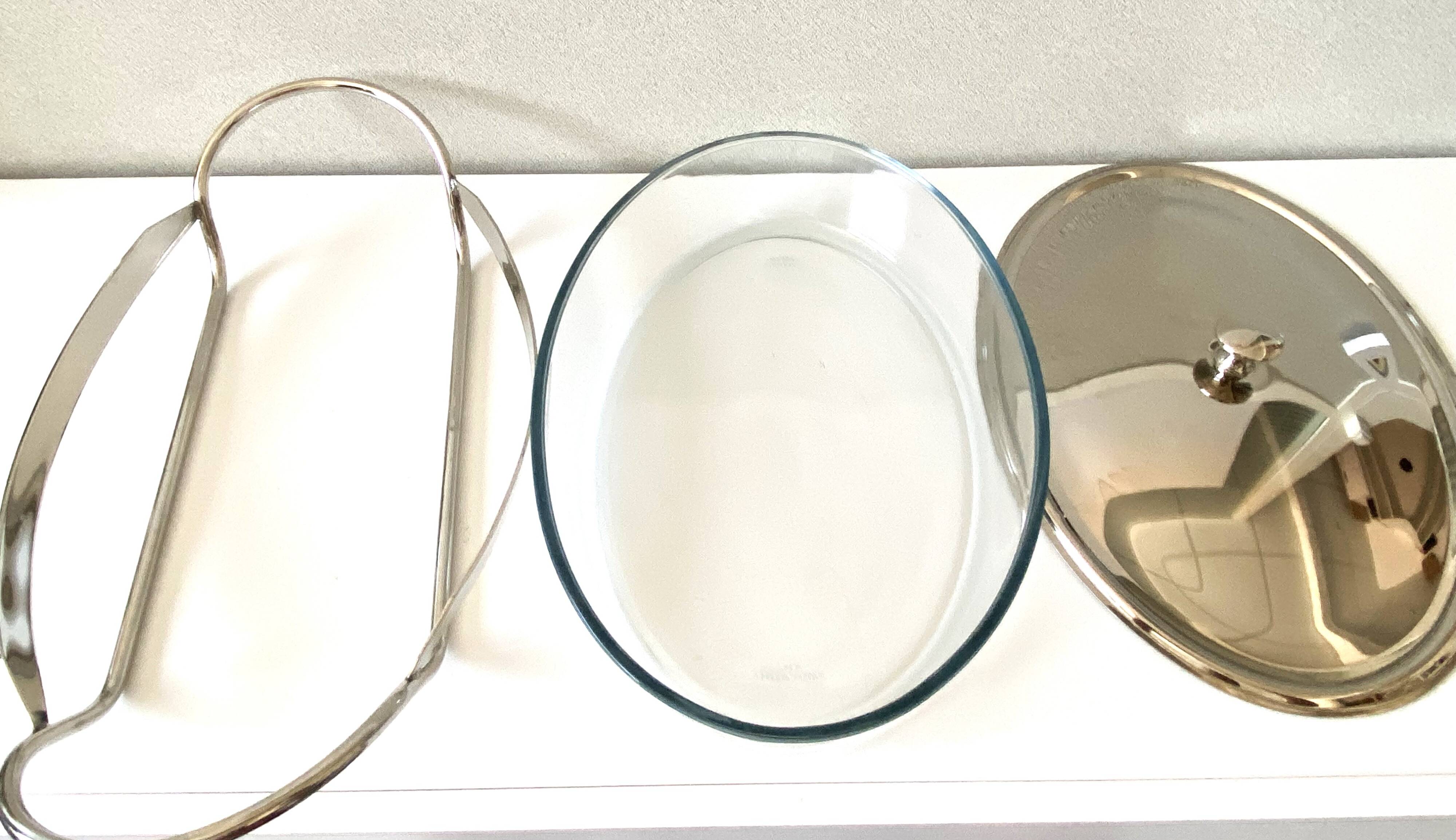 Elegant Table Art Marinex Serving Dish Made in Brazil Silver Metal