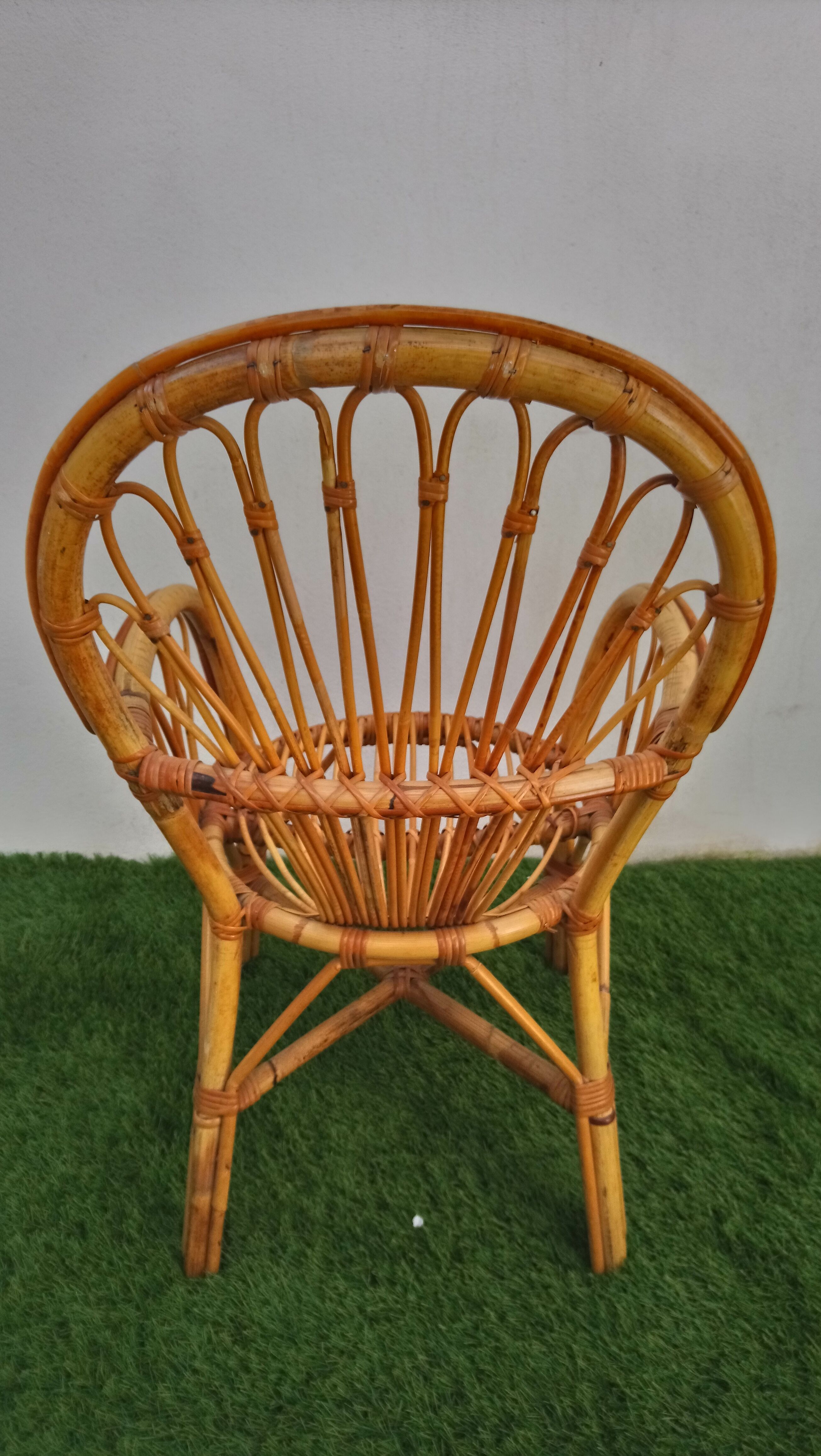 Duo de fauteuils en rotin années 70
