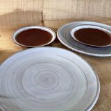 6 glazed stoneware plates, Denmark
