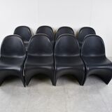 Black panton dining chairs, set of 8
