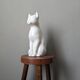 Chat en céramique sculpture artisanale