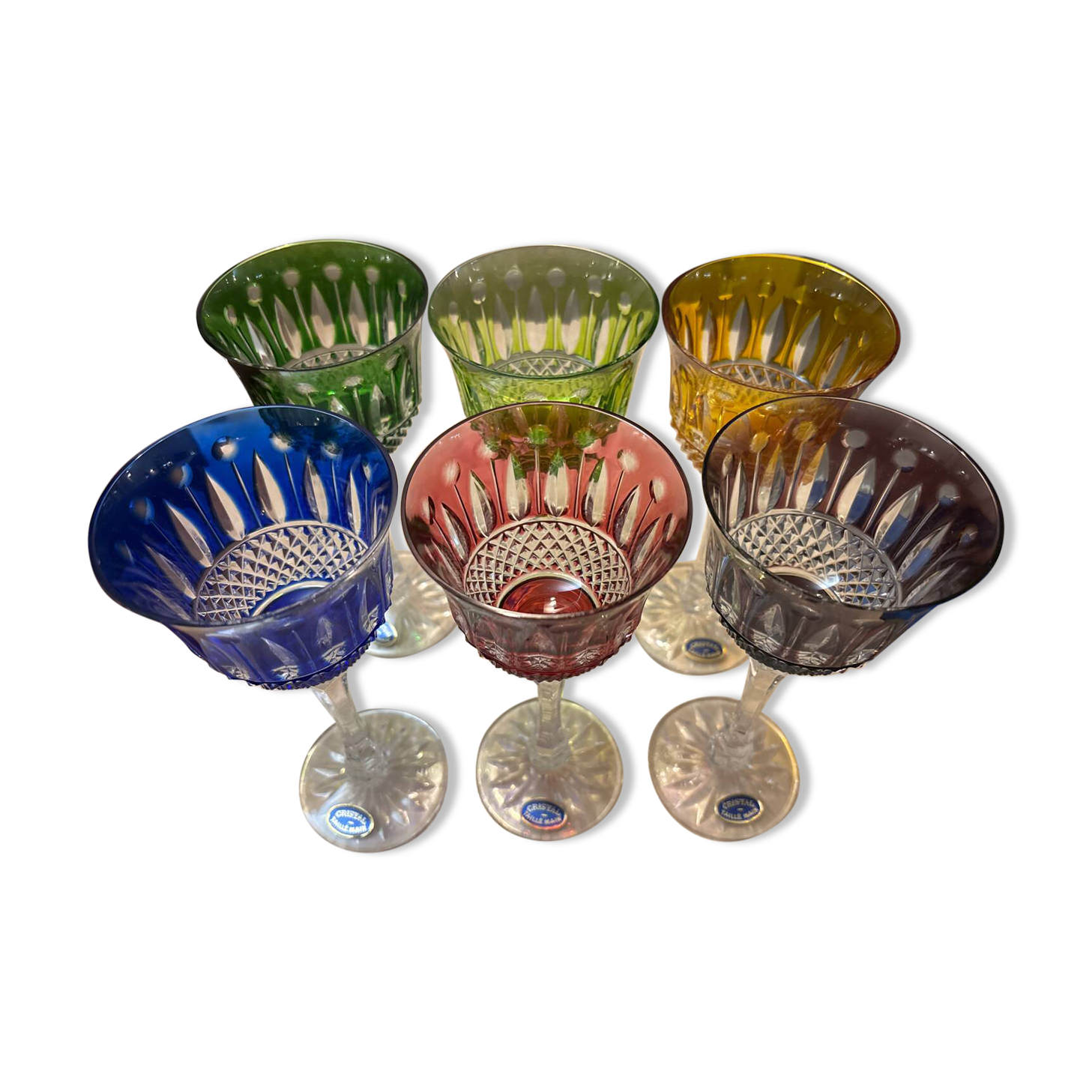 6 Roemers crystal wine glasses