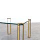 Hollywood Regency Brass and Glass Coffee Tables by Peter Ghyczy, 1970s, 2pc