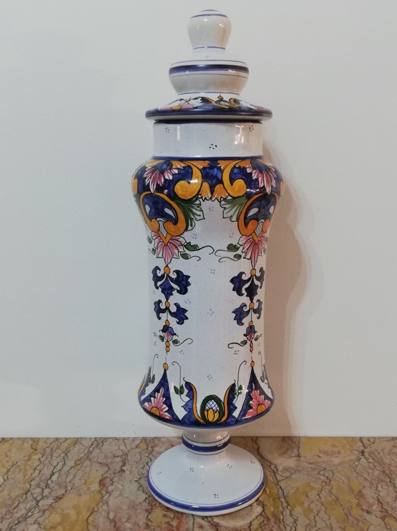 Pharmacy or apothecary pot in earthenware Vieux Rouen