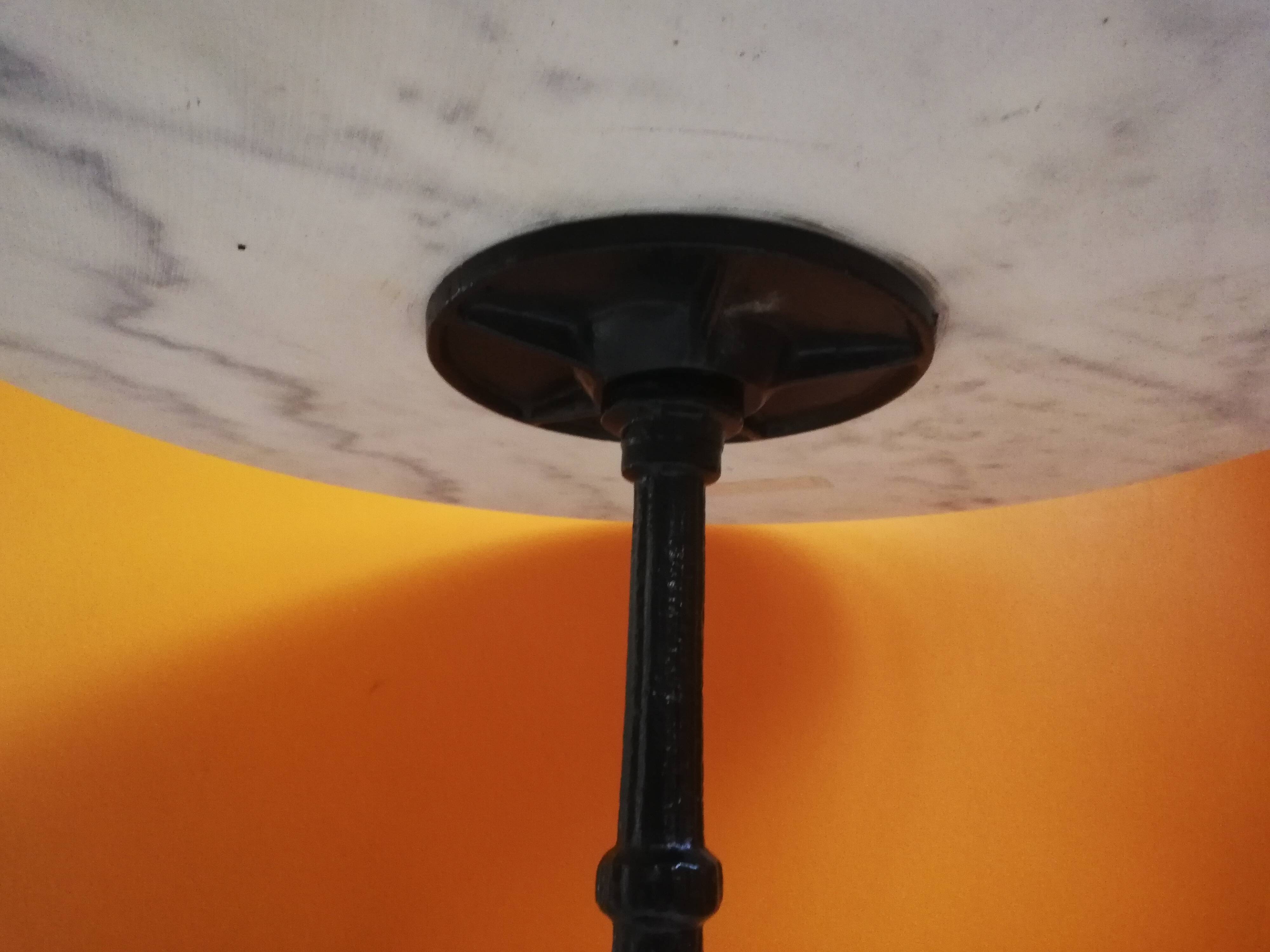 Marble and cast iron bistro table